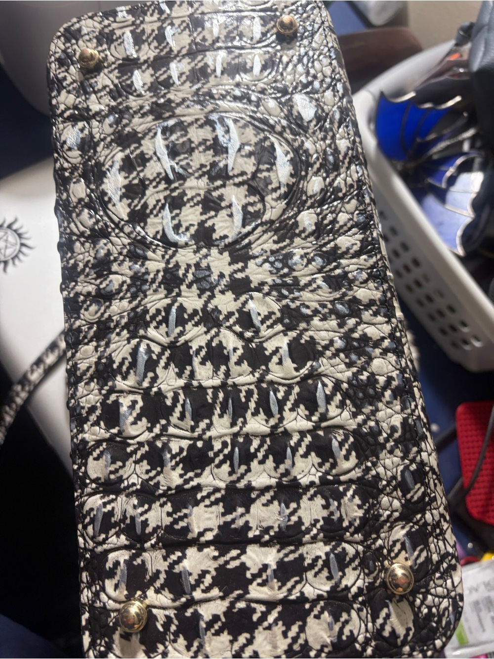 Brahmin Black & White Houndstooth Shoulder Bag - Picture 5 of 5